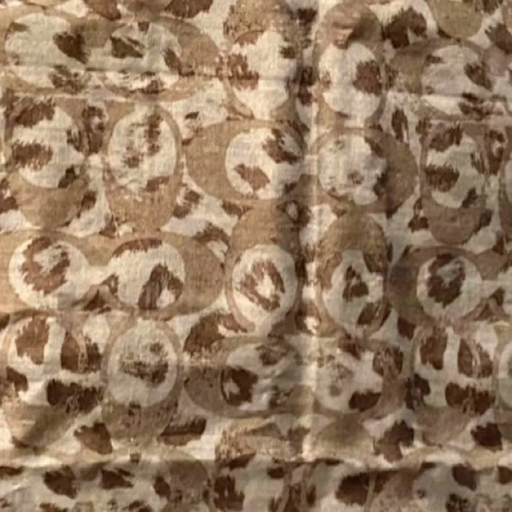 COACH Brown / Tan Signature Infinity Scarf & Gift Paper & Coach Leatherware Box